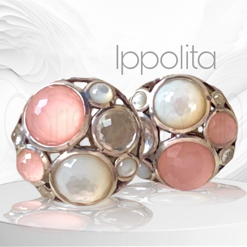 Ippolita RARE rock candy cluster earrings pink bridesmaid formal